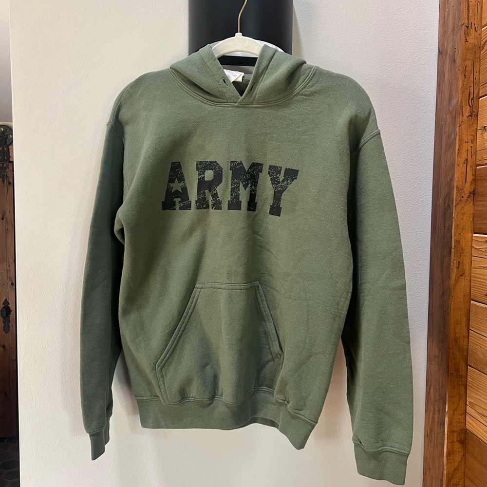 Gildan Olive Green Army Hoodie Sweatshirt